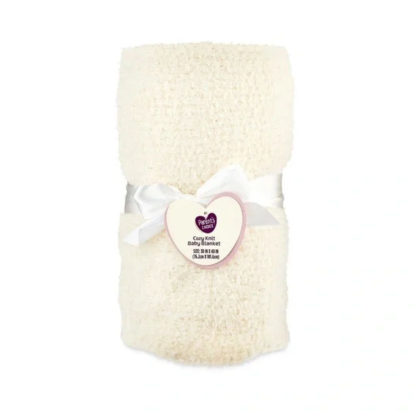 NWT Parents Choice Cable Knit Baby Blanket, 30" x 40"; Ivory - Picture 1 of 7